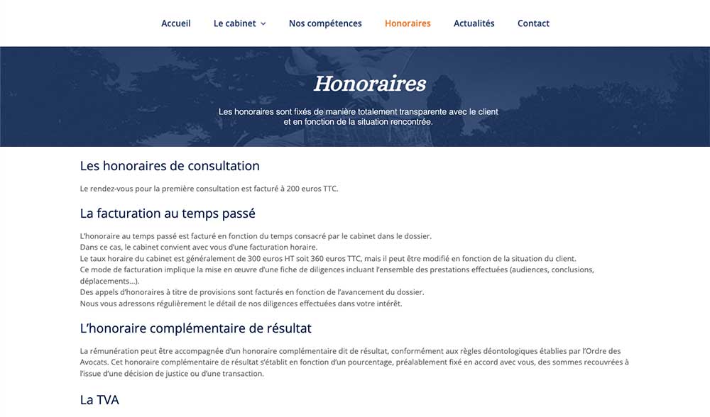 Création site web cabinet d'avocats en droit de la famille Paris 75.