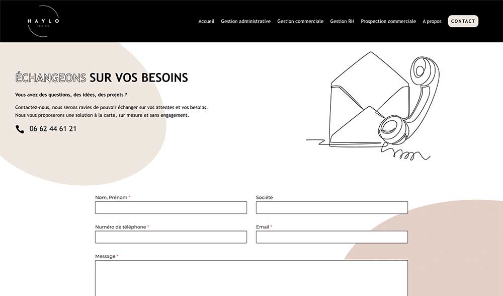 Création de site internet pour une assistante administrative externalisée