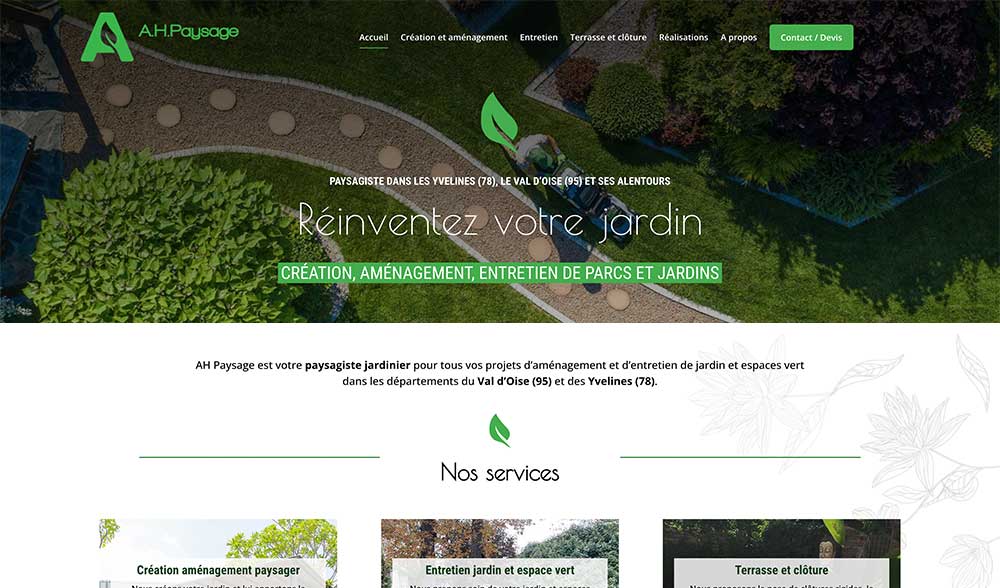 Création de site internet pour un paysagiste dans les yvelines