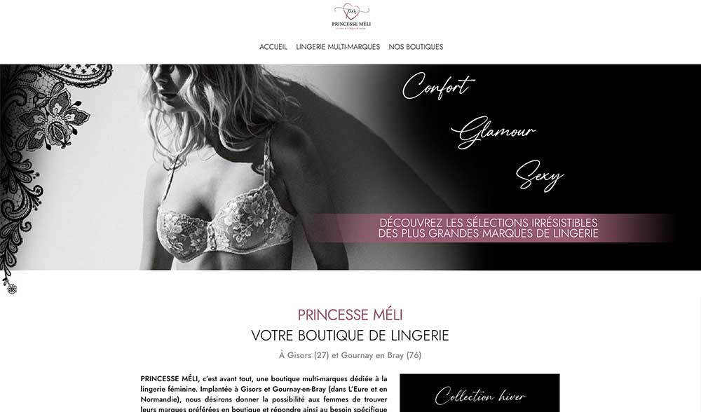 Création de site internet pour une boutique d'ensembles de lingeries 