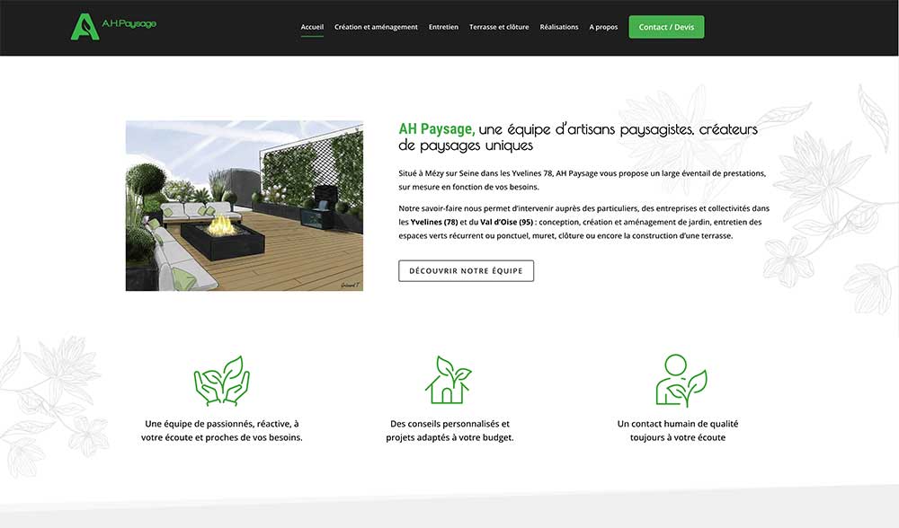 Création de site internet pour un paysagiste dans les yvelines