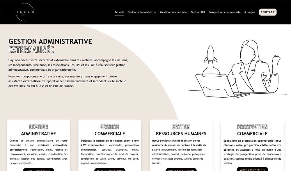 Création de site internet pour une assistante administrative externalisée