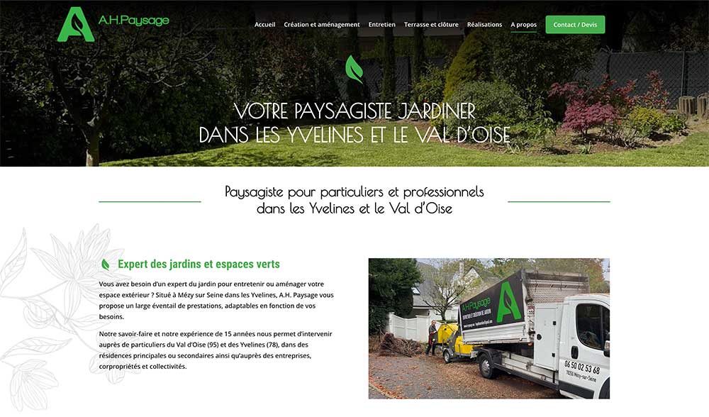 Création de site internet pour un paysagiste dans les yvelines