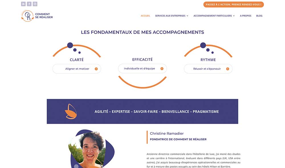 Création de site internet pour une coach en formation