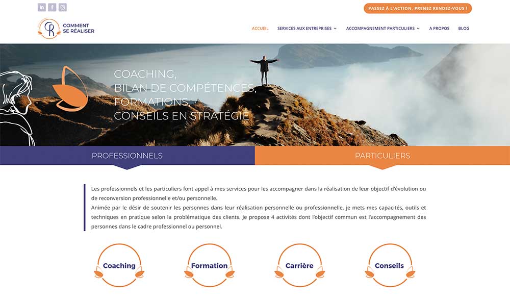 Création de site internet pour une coach en formation