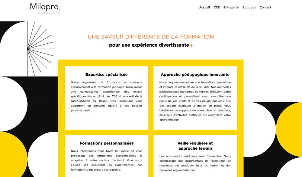 Création de site internet pour un organisme de formation