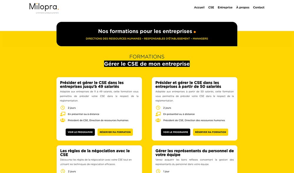 Création de site internet pour un organisme de formation