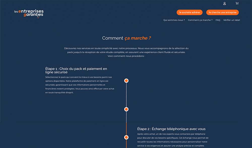Création d'un site internet dédié aux entreprises contrôlées