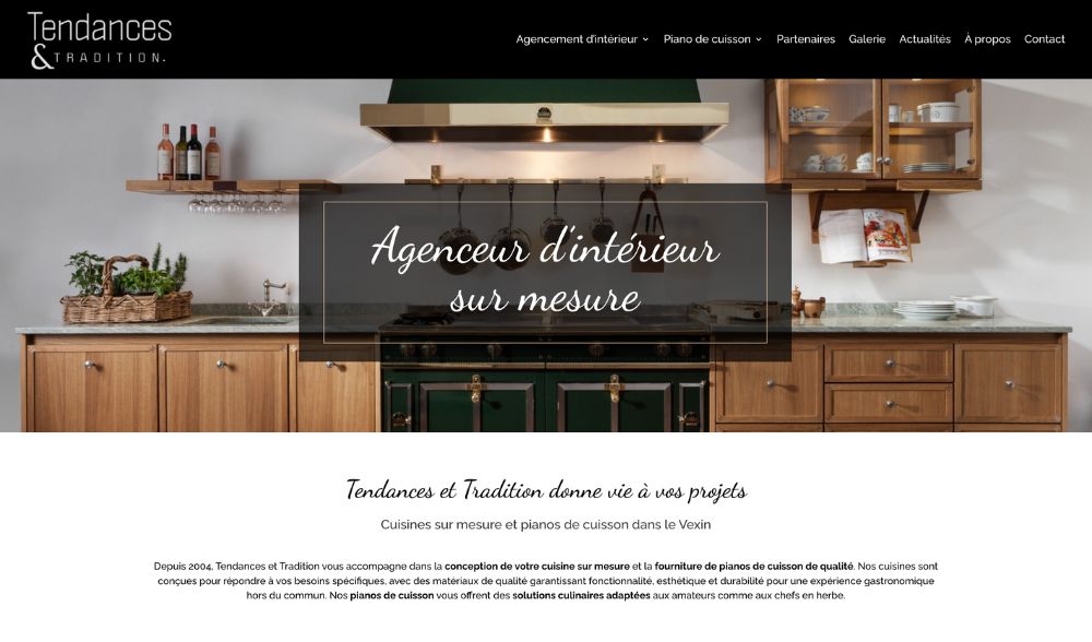 Création site internet agencement intérieur Val d'Oise 95
