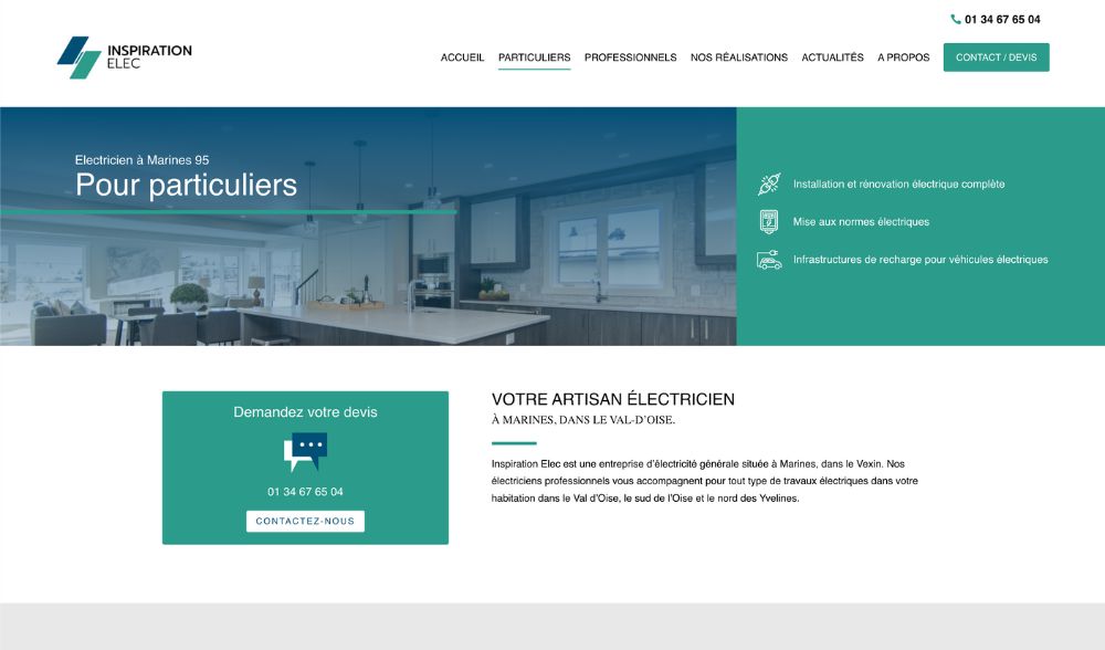Création de site internet électricité générale dans le Val d'Oise