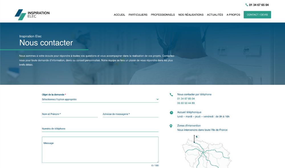 Création de site internet électricité générale dans le Val d'Oise