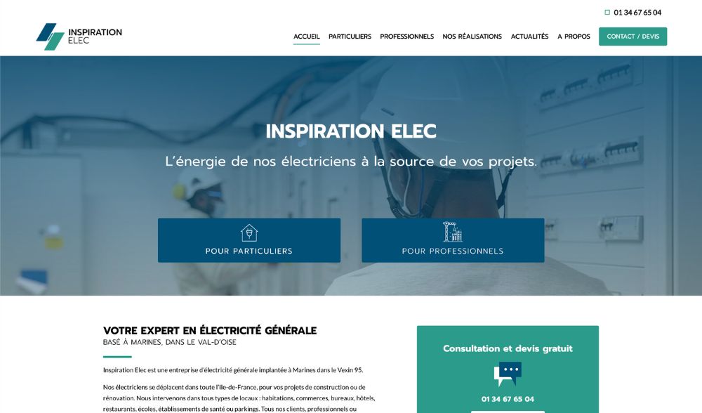 Création de site internet électricité générale dans le Val d'Oise