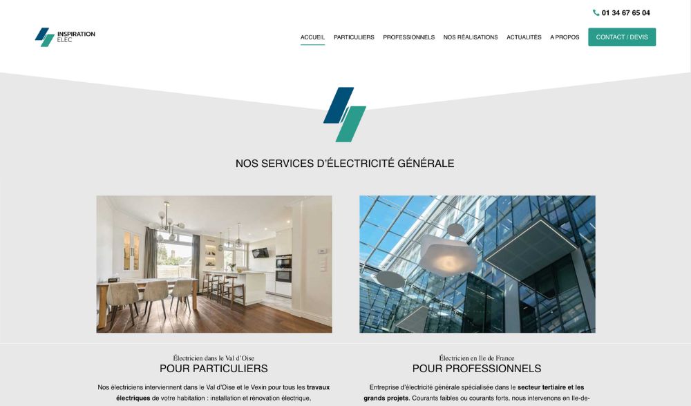 Création de site internet électricité générale dans le Val d'Oise