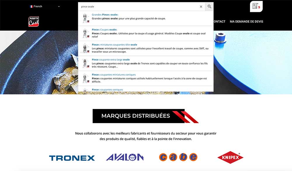 Création d'un catalogue en ligne avec demande de devis - capture 5