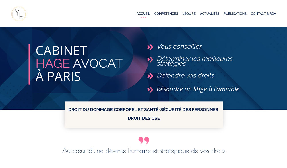 Création site internet pour un cabinet d'avocats à Paris