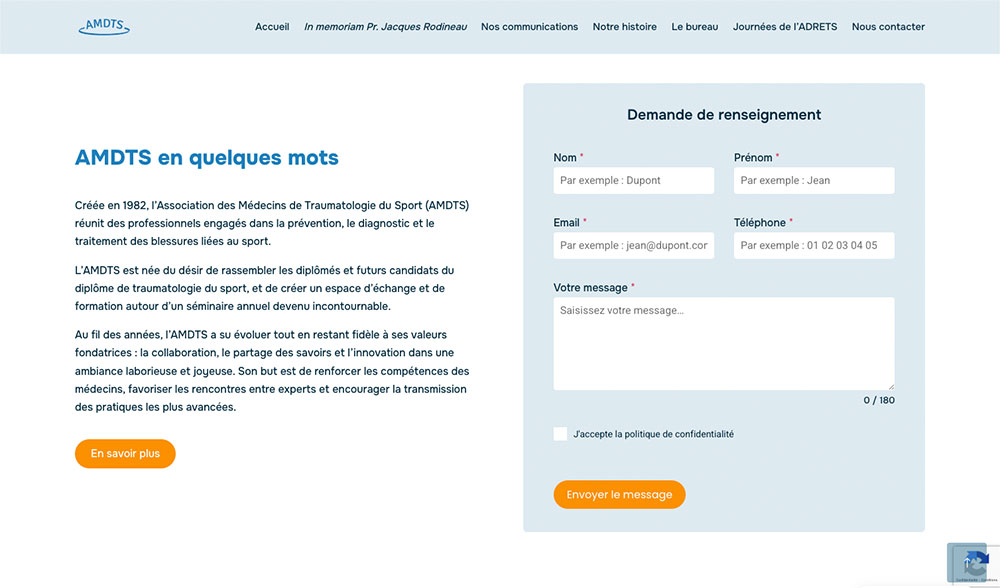 Refonte site internet association AMDTS