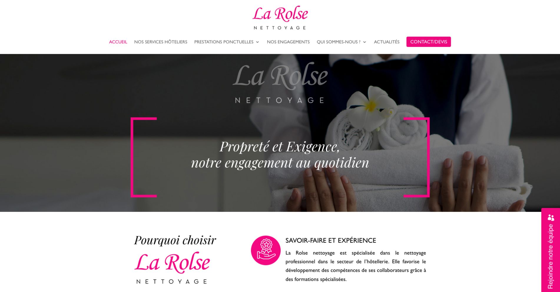 refonte du site pour une entreprise de  nettoyage hôtelier  à paris
