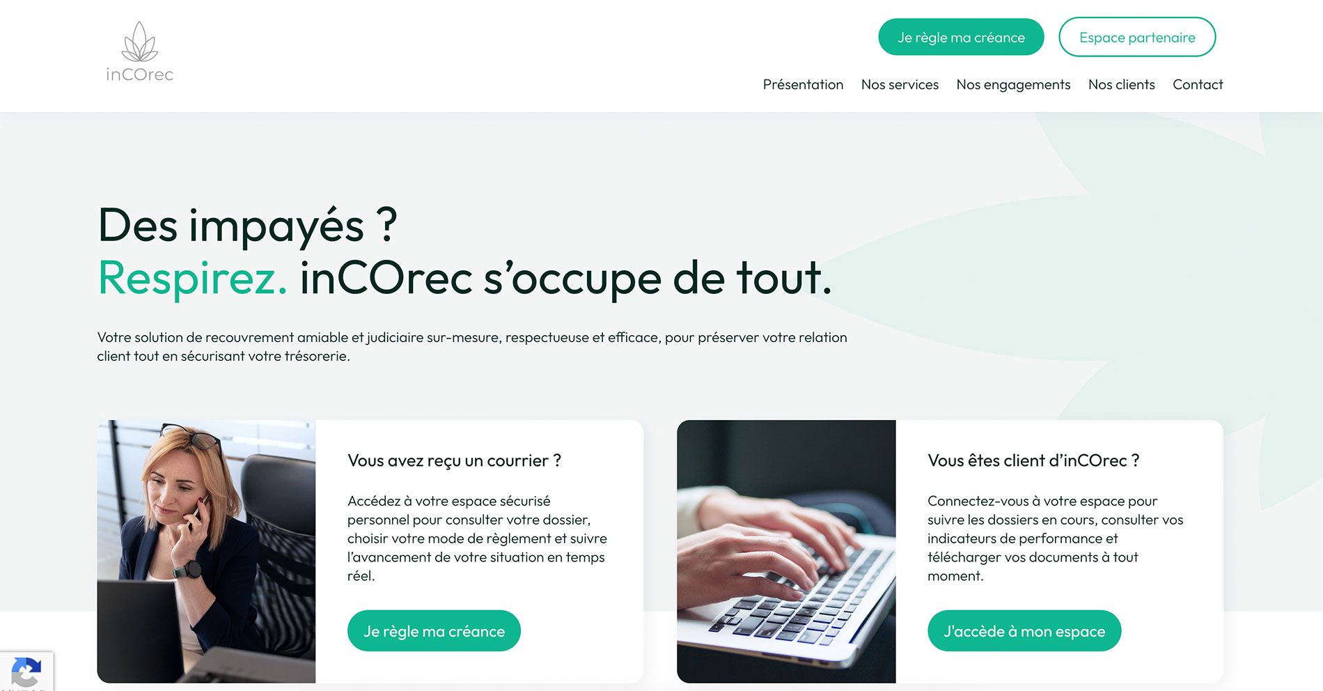 Création site internet pour un cabinet de recouvrement à Paris