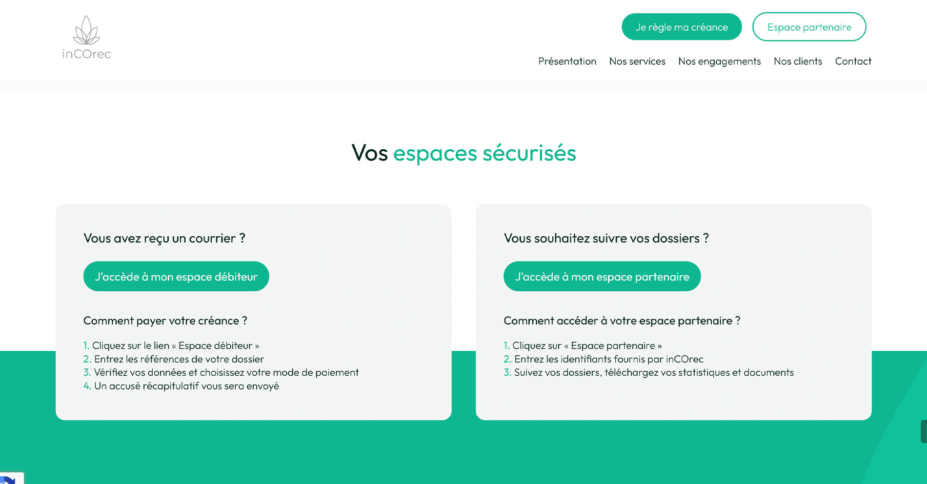 Création site internet pour un cabinet de recouvrement à Paris