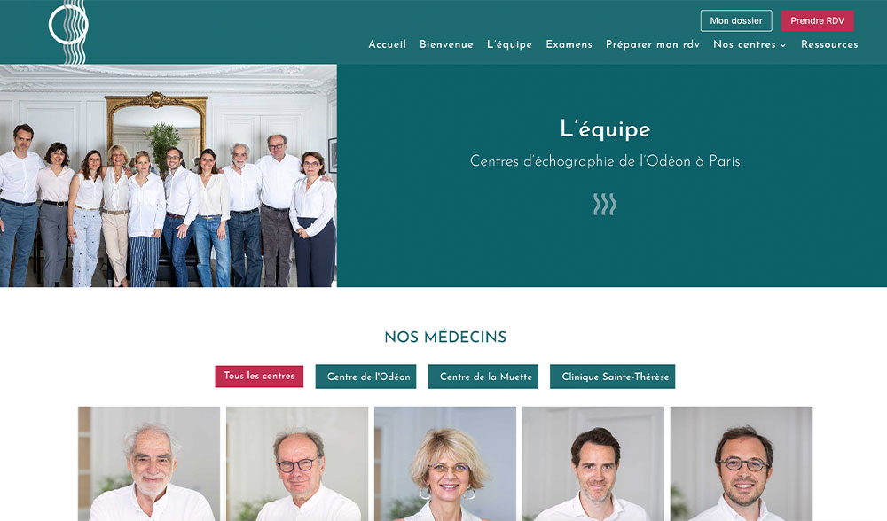 Création site internet pour un centre d'échographie à Paris