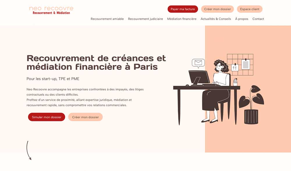 Création site internet Cabinet de recouvrement et médiation