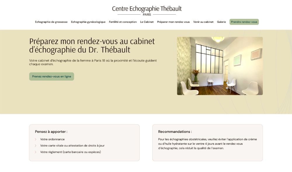 Préparez rende vous Centre d'échographie thébault