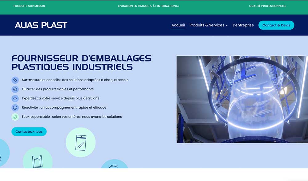 creation-site-internet-fournisseur d'emballages plastiques industriels 95