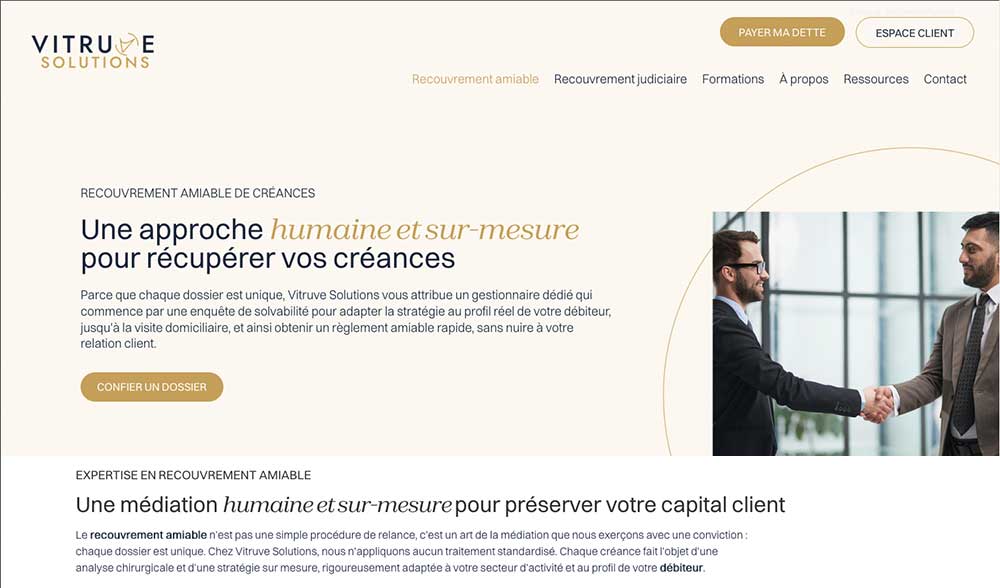 webdesign création site recouvrement amiable créances 78