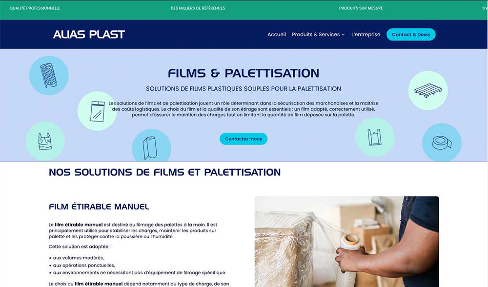 webdesign fournisseur d'emballages plastiques industriels 95