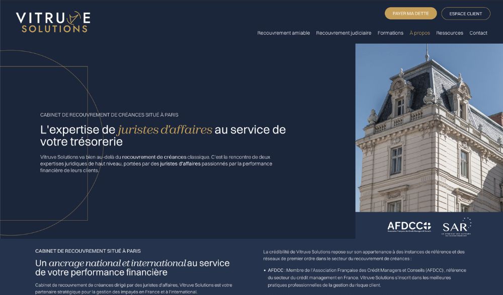 création site internet recouvrement créances 78