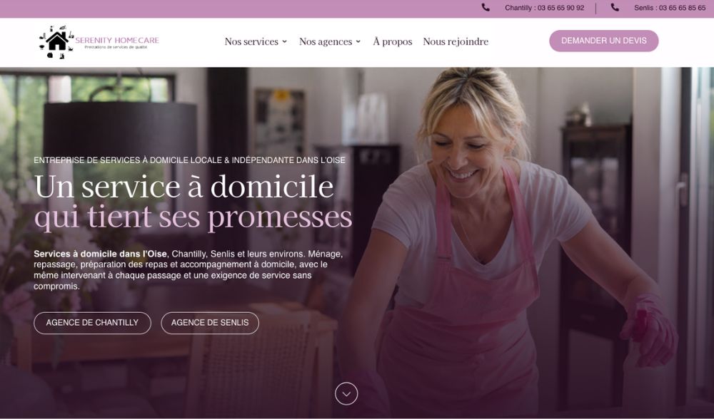 création site service à domicile locale indépendante oise accueil 
