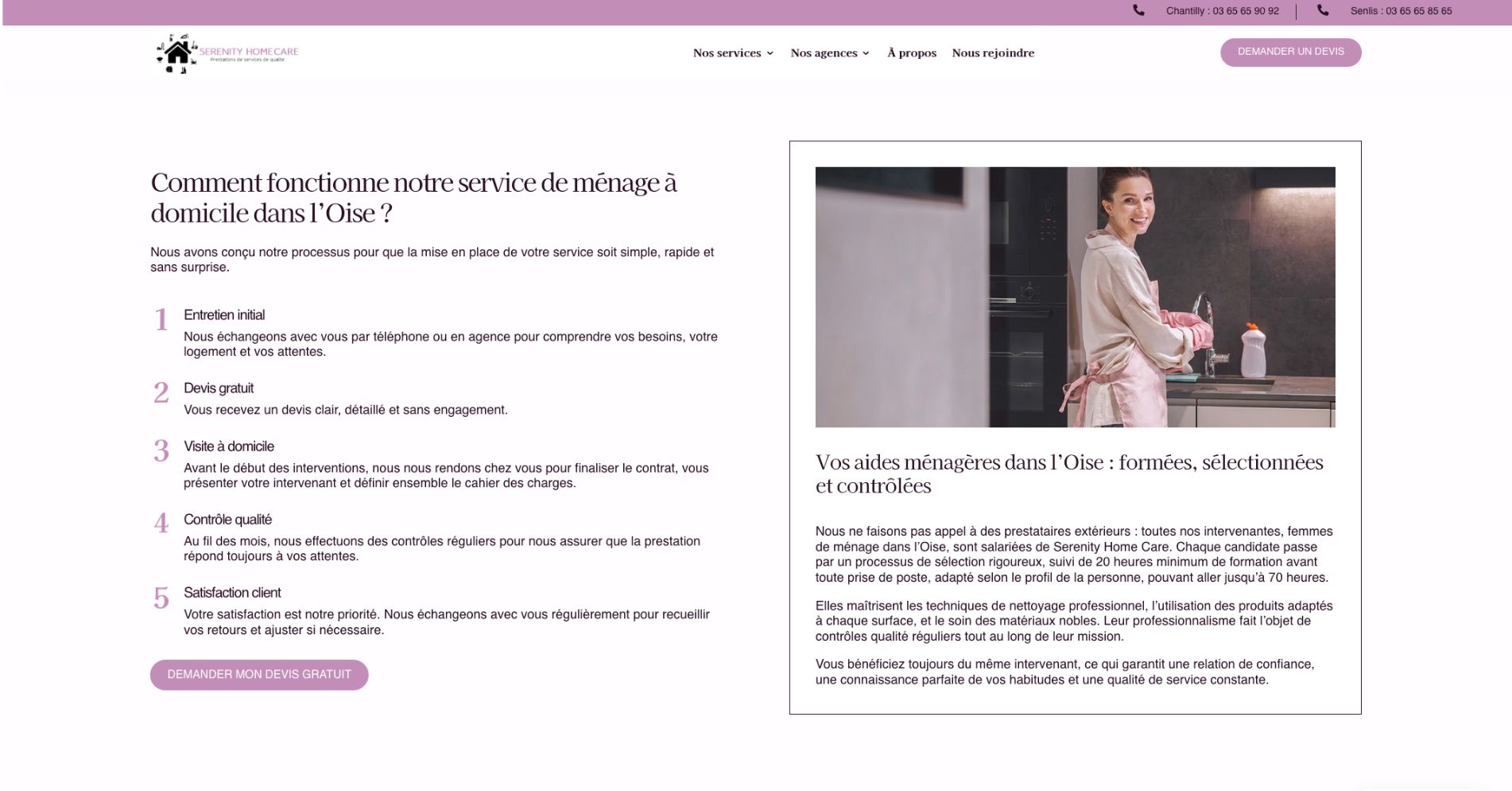 Refonte site web entreprise de service à la personne dans l'Oise